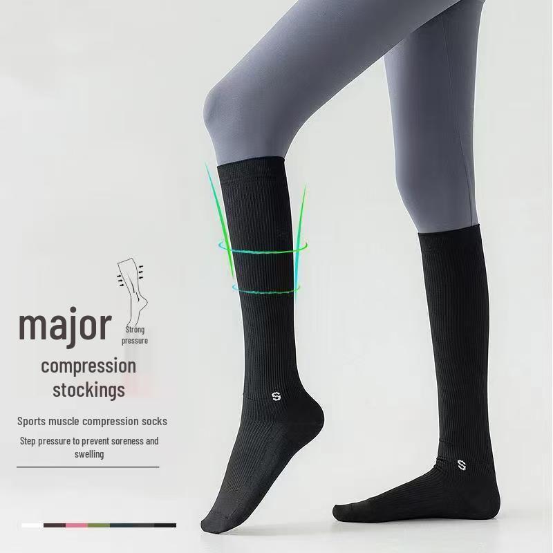 Women's Non-Slip Compression Calf Socks for Running, Skipping, Yoga, and Fitness