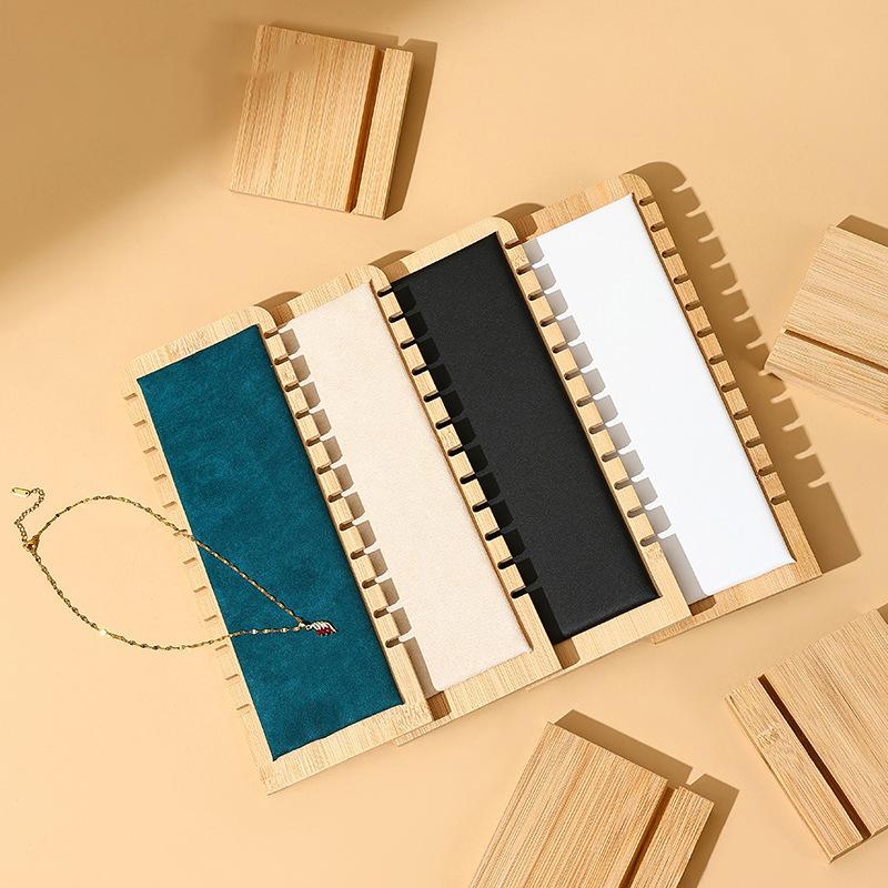 Bamboo Jewelry Display Stand Necklace Display Stand Wooden Multiple Necklace Easel Showcase Display Holder for Necklaces