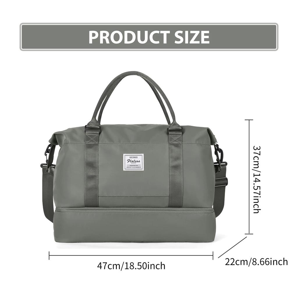 Geantă de călătorie cu compartiment pentru încălțăminte, genți de gimnastică, geantă de noapte pentru umăr pentru femei