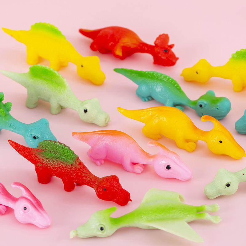 6 stk Katapultfinger Dinosaur Dekompresjon Kreativ Spøk Utlufting Morsom Veggklistrende Leker For Barn Og Studenter Gaver