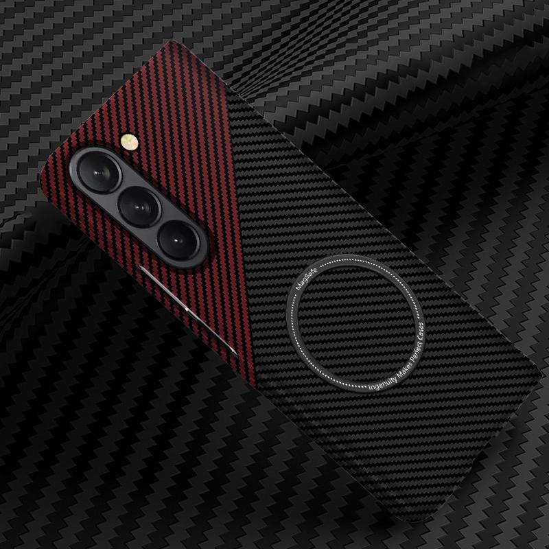 Ultra Thin Fiber Plastic Magnetic Case For Samsung Galaxy Z Fold 7 6 5 4 Wireless Charging Hard Case Are Not Made of Real Carbon