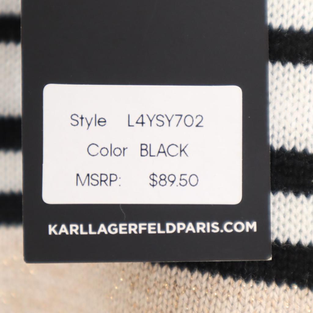 Unused KARL LAGERFELD Long Sleeve Sweater M Black Knit Women Used