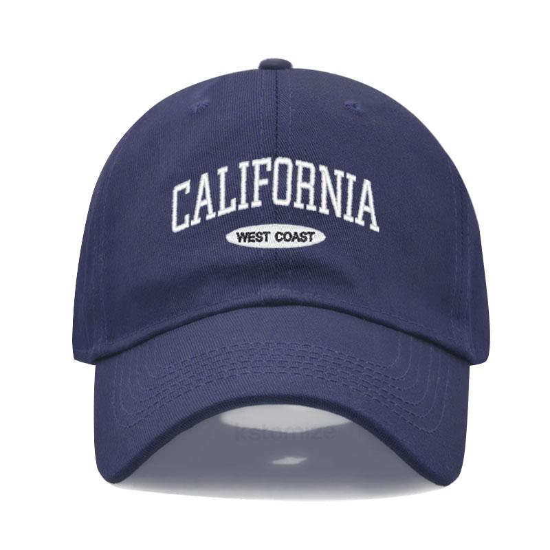 California West Coast Embroidered Baseball Cap for Women Men Fashion Adjustable Soft Cotton Dad Hat Unisex Classic Golf Caps