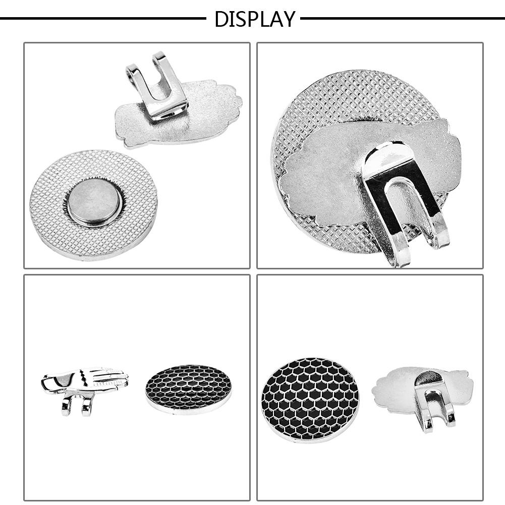 Tragbarer Mini Edelstahl Handschuh Magnetischer Golfhutclip mit Ballmarker (Weiß)