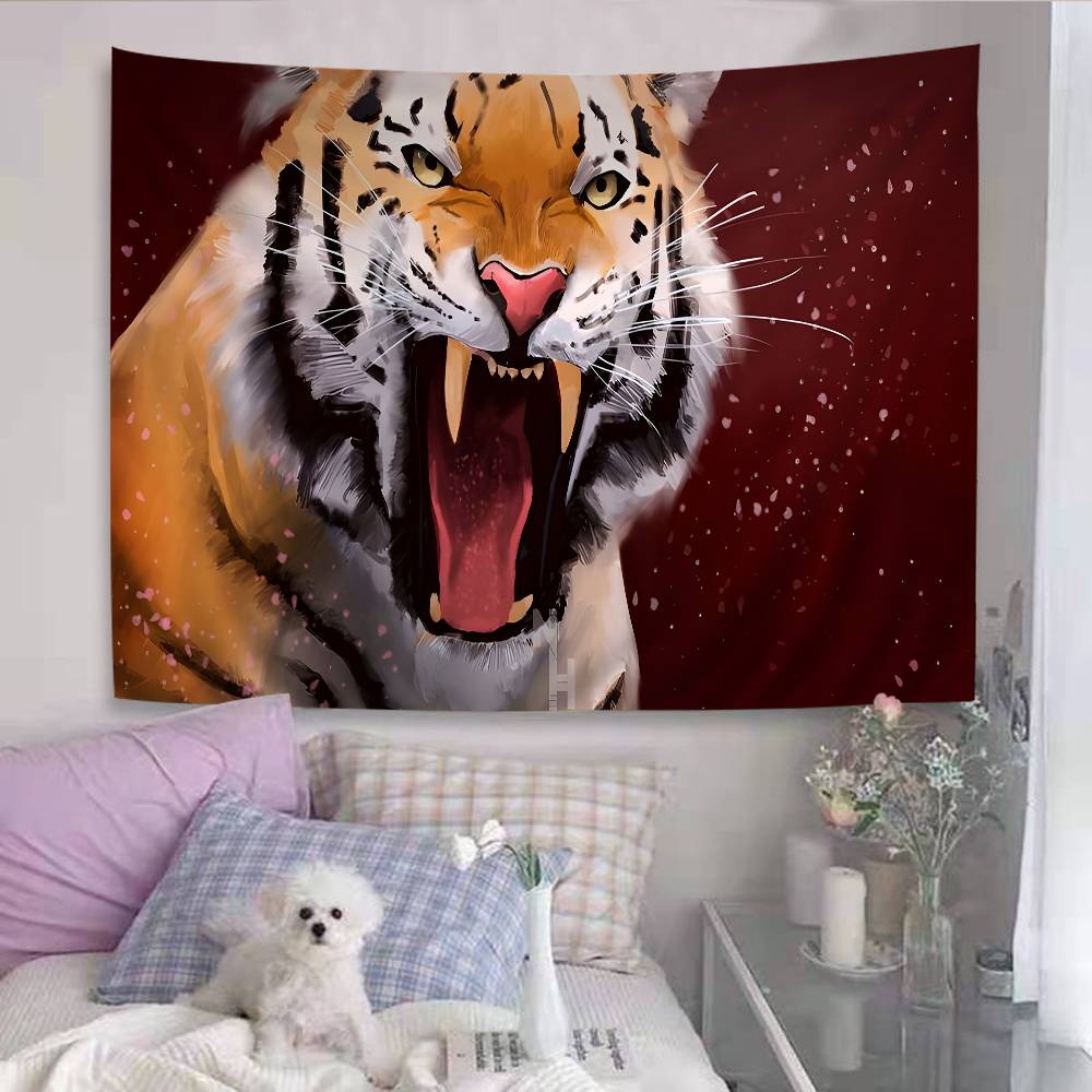 Tiger Pattern Anime Tapestry Indian Buddha Wall Decoration Witchcraft Bohemian Hippie Wall Hanging Sheets