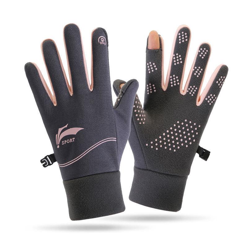 Warm Gloves Outdoor Riding Couples Driving Anti-slip Wear Resistant Durable Plus Velvet Thickened Winter Cold Proof Gloves