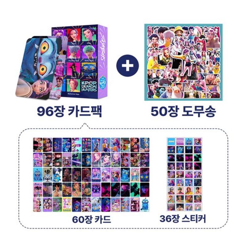 2026 Последнее издание Коллекция карточек персонажей K-Pop Охотники на демонов – Полный набор из 146 фотокарточек и наклеек