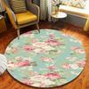 Spring Flower Round Carpet Living Room Winter Rug Bedroom Bedside Non Slip Floor Mat Home Decoration