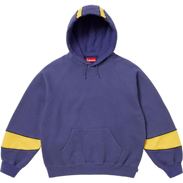 Supreme Paneled Hooded Sweatshirt Washed Navy S