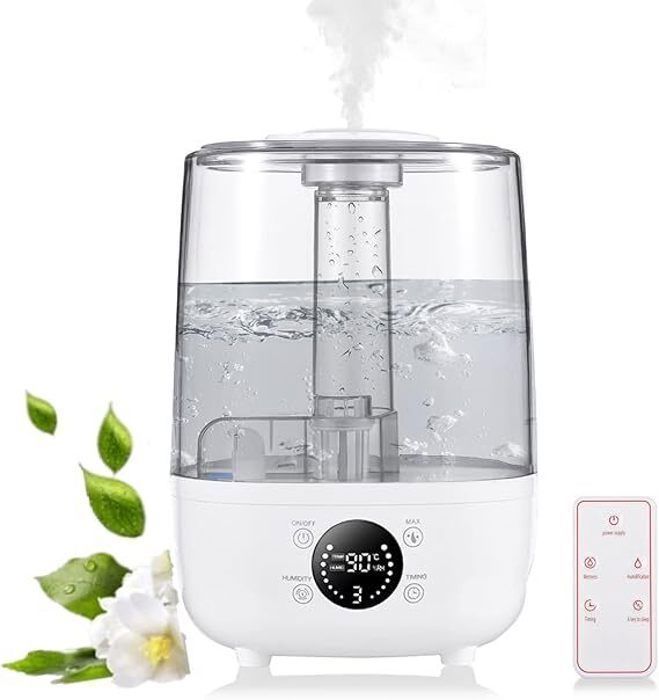 Humidificateur - Blanc - 4L - Silencieux - 3 modes de brouillard - Minuterie Auto Off