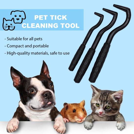 3 szt. Środek do usuwania pcheł domowych Skuteczny środek do usuwania kleszczy dla zwierząt Hak Bezpieczna pielęgnacja zwierząt Narzędzia do usuwania kleszczy Artykuły dla zwierząt
