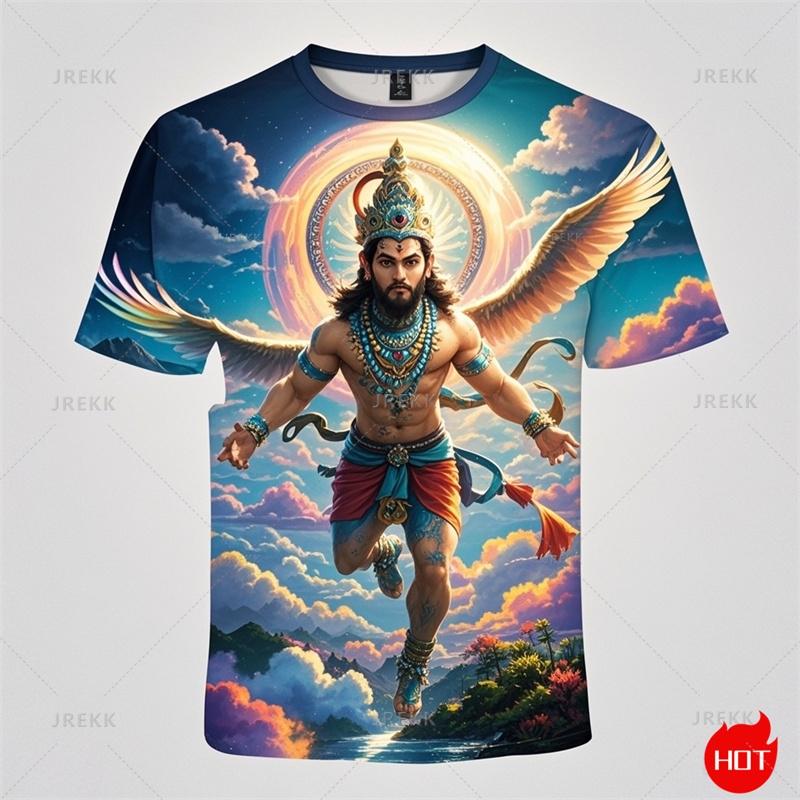 Harajuku 3D tisk Hinduistická mytologická postava Hanuman Tričko pro muže Dětská móda Legrační krátké rukávy Cool Streetwear topy