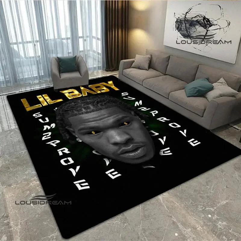 2026 Hip-hop singer Lil Baby carpet Non-slip carpet Yoga mat carpets for living room area rug Door pad anime rug birthday gift
