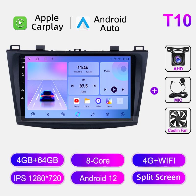 8G 128GB Car Radio For Mazda 3 2010-2013 Android 12.0 Multimedia Video Player Carplay Navigation GPS Autoradio No 2din Stereo