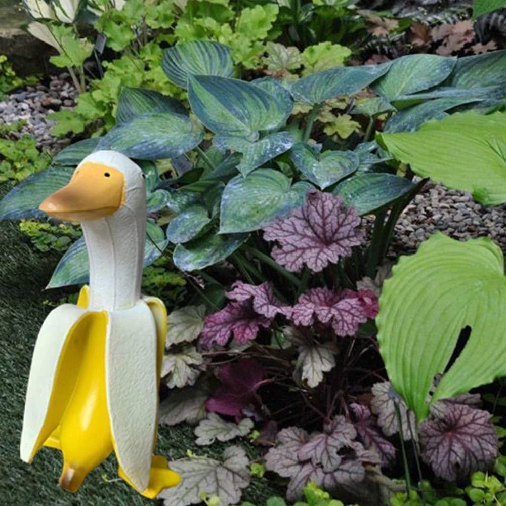 Funny Lawn For Outdoor Office Porch Weird Gifts Duck Statues Banana Duck Ornament Duck Sculpture