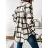 Autumn and Winter Loose Casual Retro Plaid Long Sleeved Shirt Jacket for Women