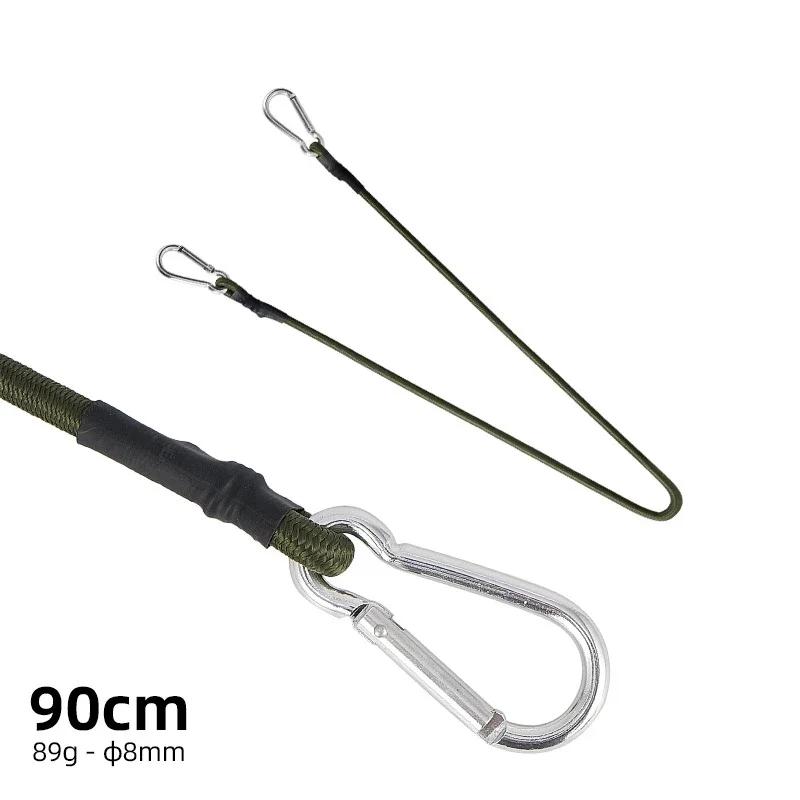 30/60/90/120cm Carabiner Elastic Rope Outdoor Camping Luggage Strap Clothesline Stretch Durable Camping Equipment Multifunction