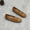 New Square-toed Breathable Flat Shoes with Hollowed-out Retro Women's Shoes