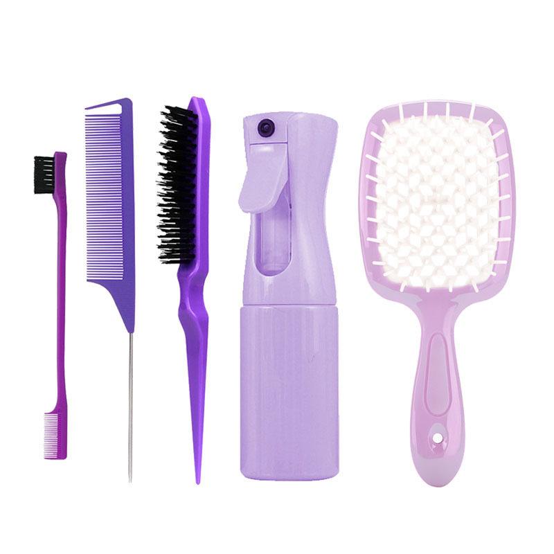 27Pcs Professional Hair Brush Set, Hair Styling Comb Kit with Continuous Spray Bottle, Scalp Massage Shampoo Brush for Salon