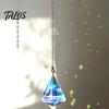 Fake Crystal Sun Catcher 1/6Pcs Faux Suncatcher Hanging Decoration with Chain Indoor Outdoor Home Garden Colorful Rainbow Maker Prism Pendant Ornament
