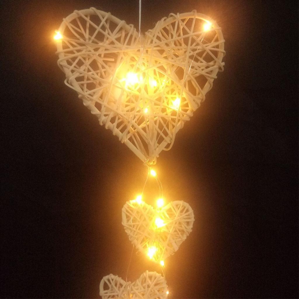 Cuori Appesi in Rattan Intrecciato Grigio Bianco Ghirlande in Rattan Artificiale Fai da Te Cuore in Rattan Decorazione da Appendere a Parete per Matrimonio Festa di Compleanno
