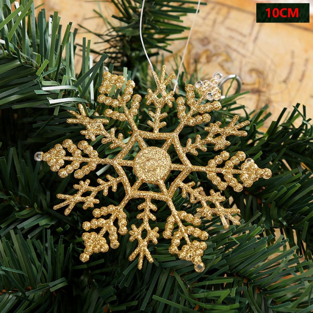 12Pcs Plastic&Glitter White Christmas Tree Decor for Xmas Charming