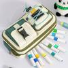 1pcs Workwear Design Student Pen Case Pen Bag Large Capacity Fabric Multi-Compartment Design Pencil Box Stationery