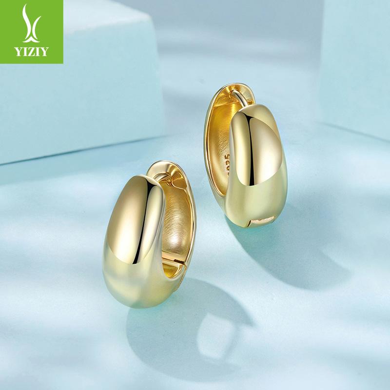 Fashion Ol Ear Buckle 925 Silver Needle Simple Temperament Earrings Cold Wind Versatile Ins Wind Thin