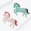 1Pc Horse Brooch Cartoon Alloy Cute Rhinestone Gift Pin Enamel