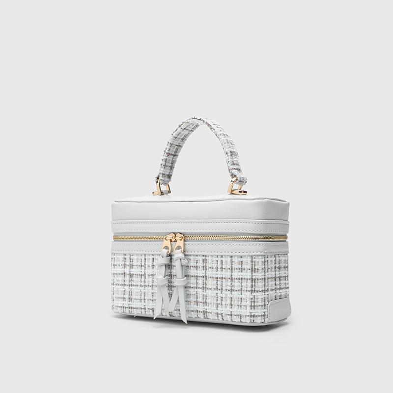 Cross-mirror box bag, small square bag, shoulder messenger women's bag, fashionable versatile handbag, niche