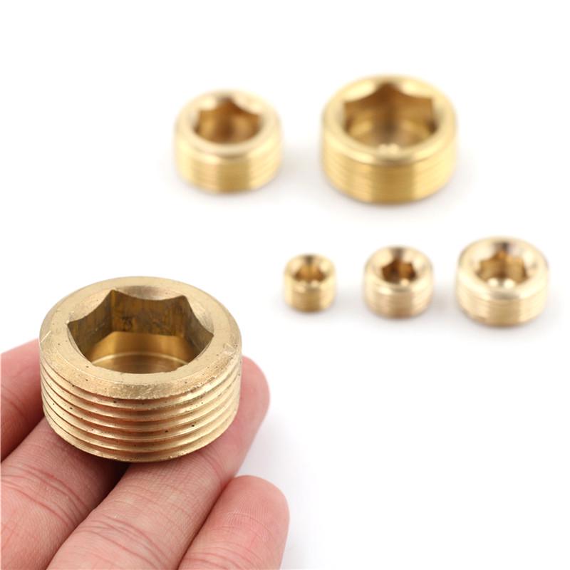1/8" 1/4" 3/8" 1/2" Npt Brass Internal Hex Thread Socket Pipe Plug