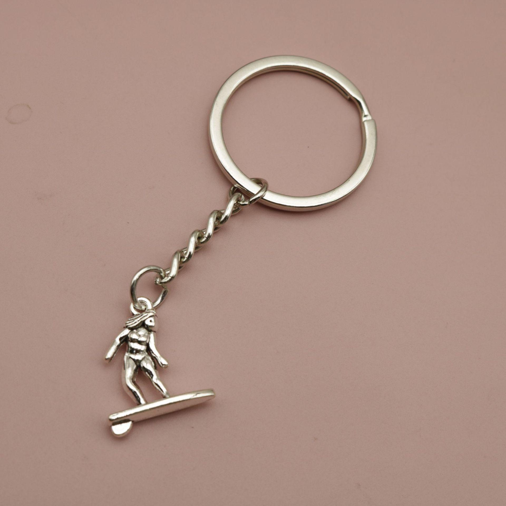 Trending Sports Music Surfing Keychain Pendant серебряный