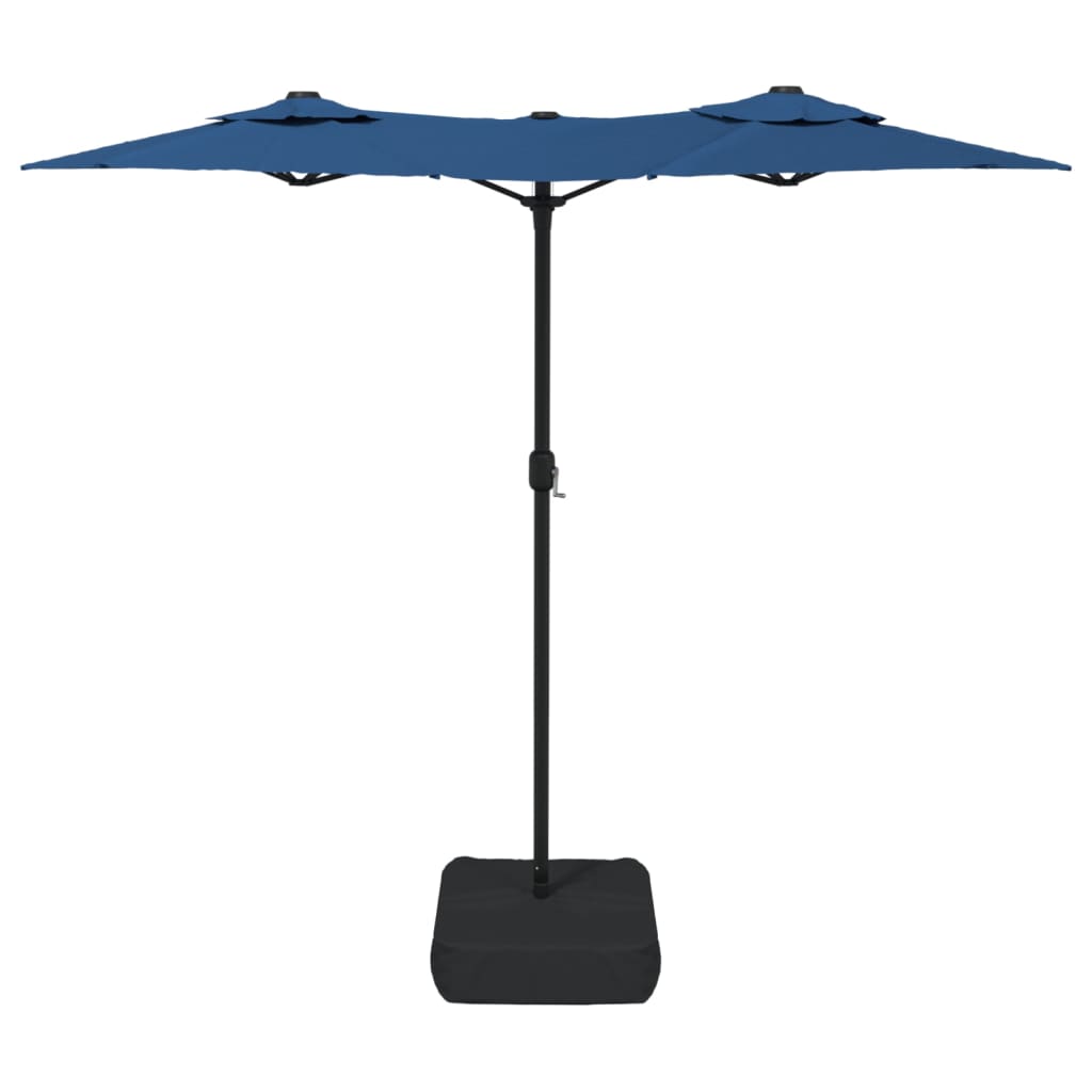 Vidaxl Podwójny Parasol Ogrodowy Z Led, Niebieski, 316X240 Cm