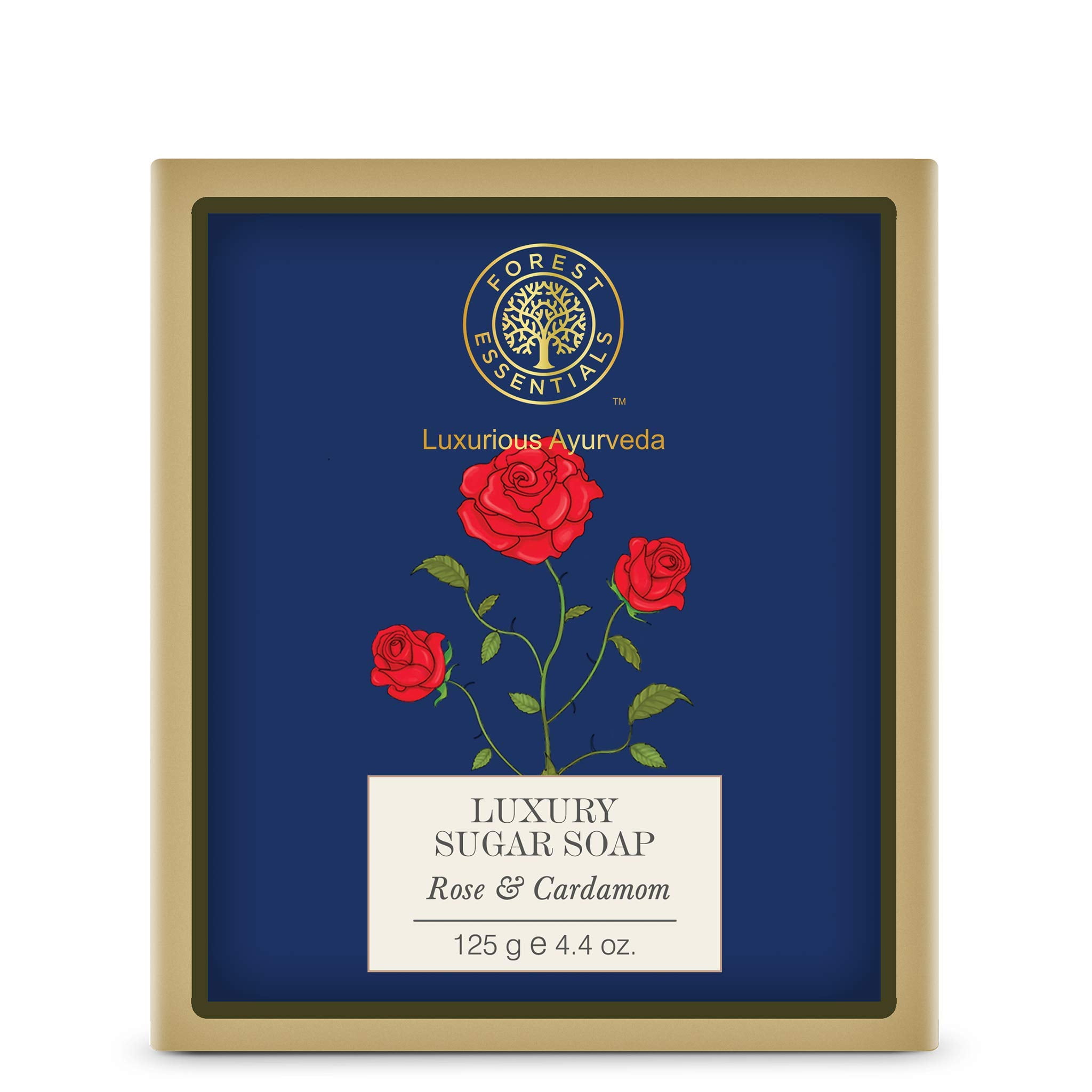 

Forest Essentials Rose and Cardamom Luxury Sugar Soap, 125g