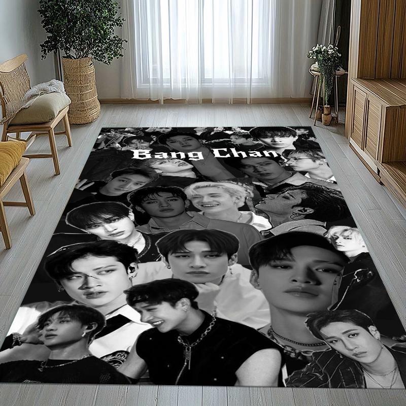 Bang Chan Kpop Stray Kids Tappeto Area Antiscivolo per Soggiorno Tappeto Morbido per Camera da Letto Stanza dei Giochi dei Bambini Divano,Zerbino Decorazione per la Casa Regalo