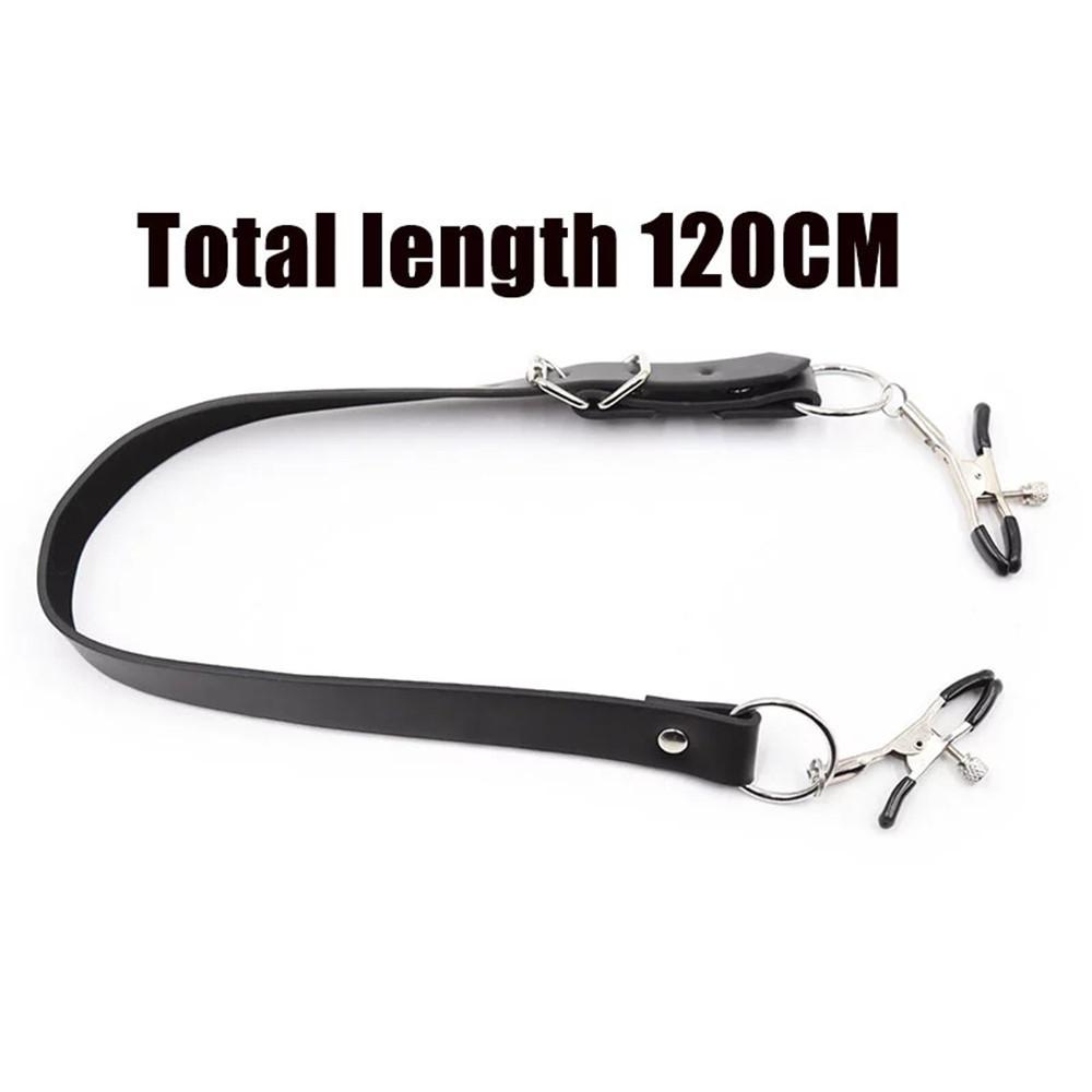 Sexy Flirt Labia Spreader Spona na prsa Svorky na bradavky Kůže Bdsm Bondage Slave Fetish Erotický nástroj Sexuální hračky pro ženy Hry pro dospělé