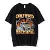 Mode Zertifizierter Mechaniker Meme Grafik T-Shirt Herren Damen Hip Hop T-Shirts Lässig Kurzarm Übergroßes hochwertiges weiches T-Shirt
