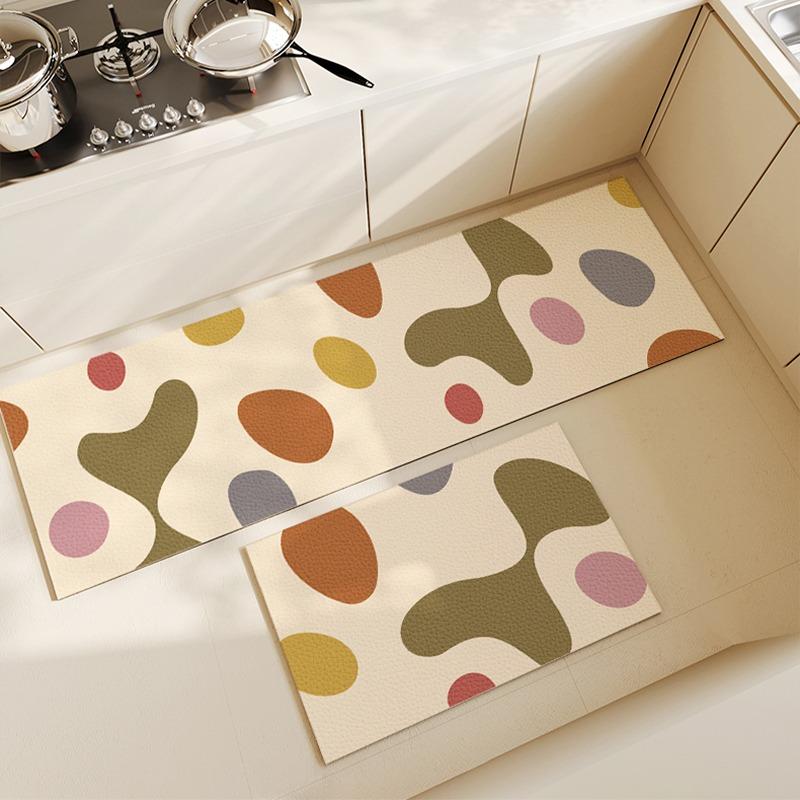 Kitchen Floor Mat Waterproof Non-slip Oil-proof Rug Colorful Retro Line Carpet Long Size Home Decoration Foot Mats Alfombra