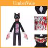 Siren Head Dítě Černá Kočka Kombinéza Cosplay Kostým Body Halloweenská Párty