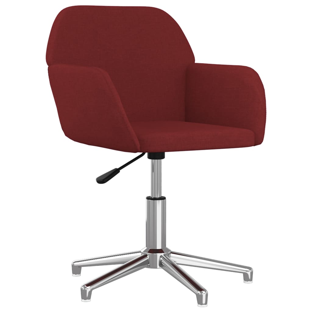Office Chair Swivel Burgundy Fabric