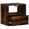 Wall Mounted Nightstand in Smoked Oak 40 x 31 x 39.5 cm