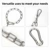 30 Inch Boxing Punching Bag Chain Stainless Steel Silver Sandbag Chain Heavy Duty with 2 Carabiners Hoisting Link Outdoor