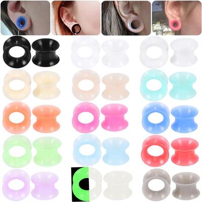 Espansori Doppio Orecchio in Silicone Bianco Luminoso 3-38mm - Gioielli per Piercing Molto Venduti.