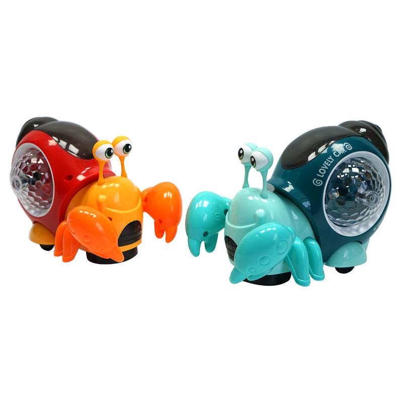 Electric Music Universal Rotating Lights Colorful Hermit Crab Baby Learn To Crawl Good Helper Color Box