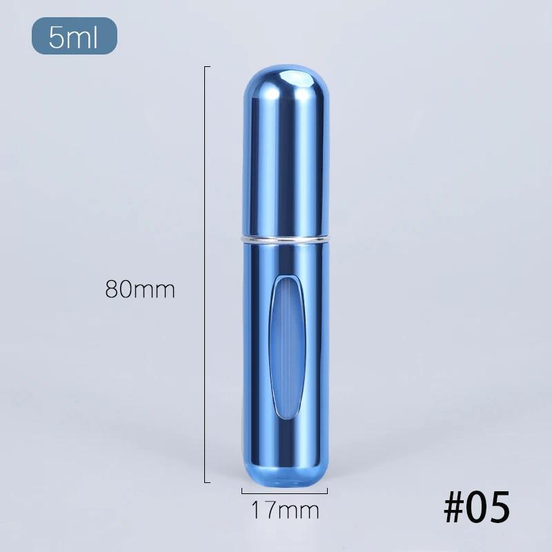 Solid Color 5ml Bottom Flush Rechargeable Perfume Bottle Sprayer Small Portable Cosmetic Refill Perfume