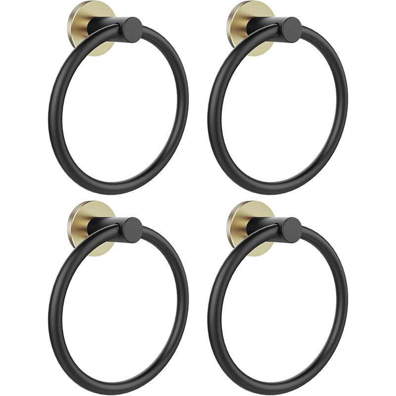 

Screw-In Towel Holder For Bathroom Wall 4 Packs Stainless Steel Towel Ring Heavy Duty Hand Towel Hanger