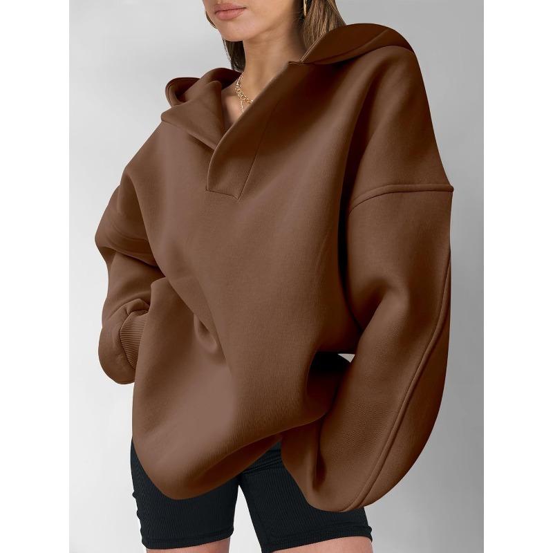 Autumn Womens Casual Loose Fit Pullover Hoodie Comfortable Daily Top