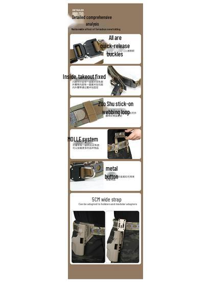Bison Lightweight Double Layer Tactical Belt with Quick Release Metal Buckle