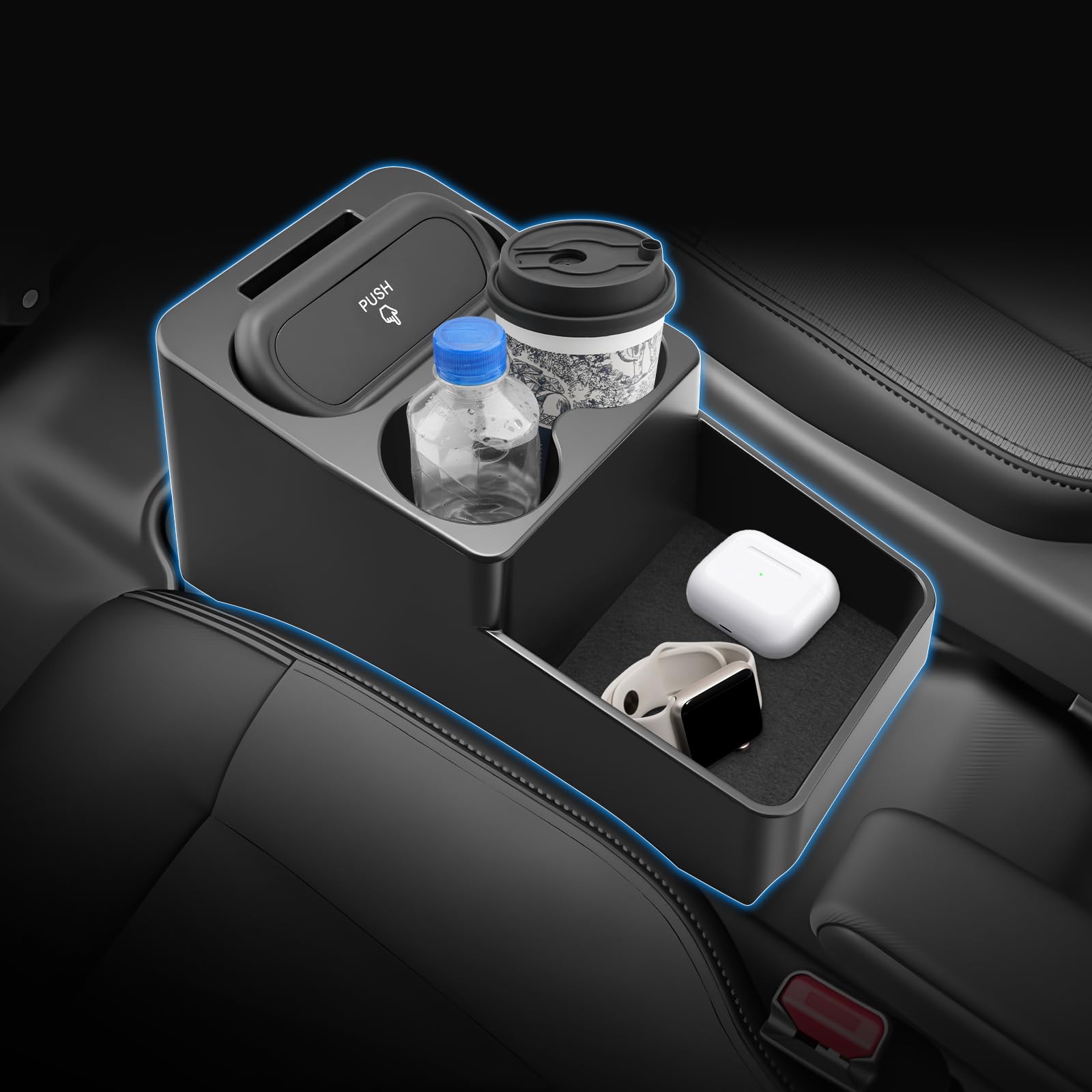 

BIBIBO Console Box/Tray for Honda New Freed GT Series, Includes Cup Holders, Non-Slip Design, Easy Installation, and Includes Trash Can and Drink Hold
