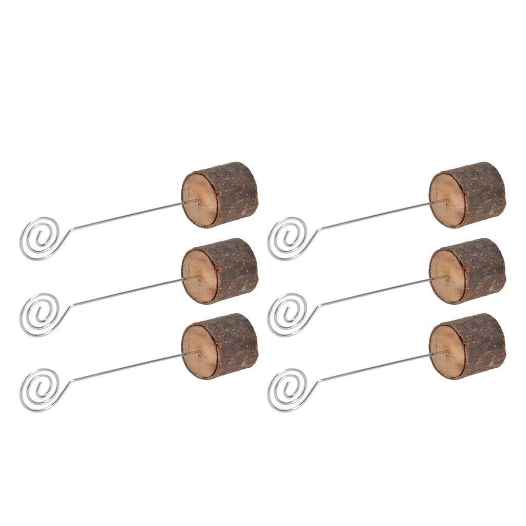 20 Stück Premium Holz Tischkartenhalter mit Wirbel-Draht Namenskarten Fotohalter für Hochzeit Geburtstag Festival
